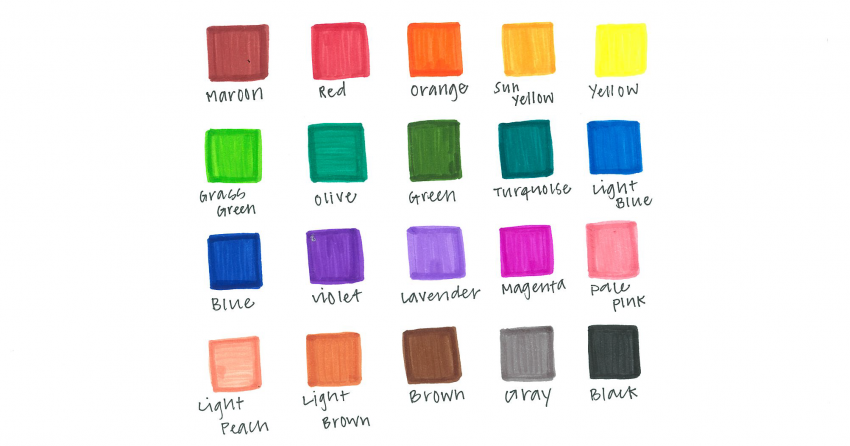 Crayola Super Tips bleed-through test on coloring book paper