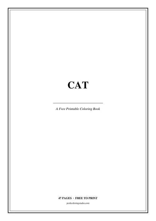 Cover of the free printable cat coloring book