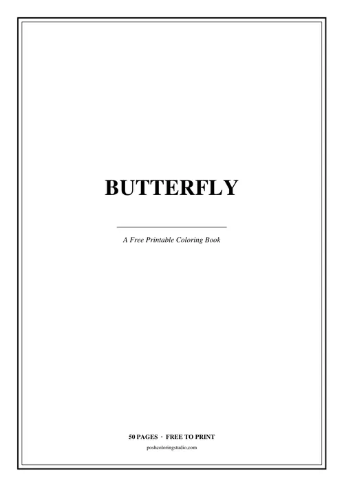 Cover of the free printable butterfly coloring book
