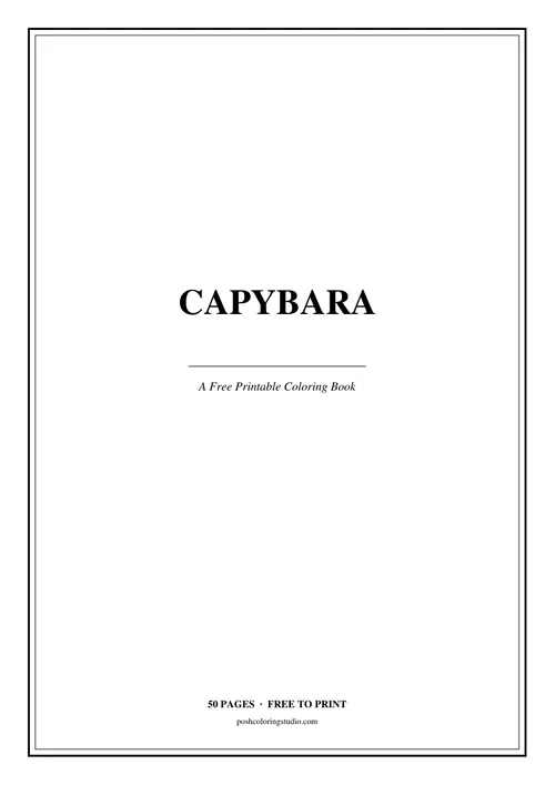 Cover of the free printable capybara coloring book