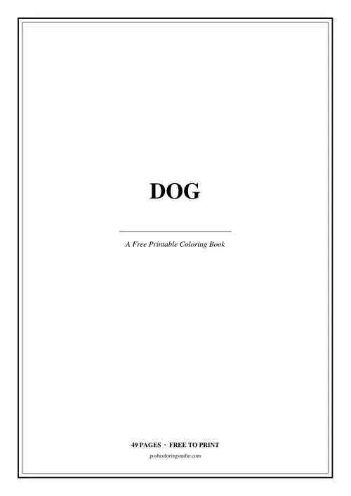 Cover of the free printable dog coloring book