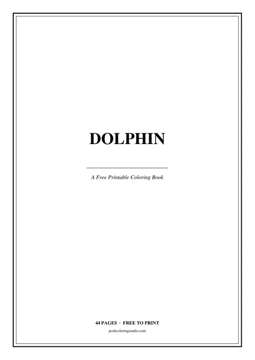 Cover of the free printable dolphin coloring book