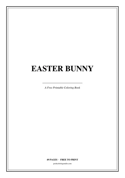 Cover of the free printable easter bunny coloring book