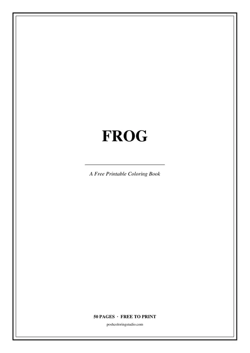 Cover of the free printable frog coloring book