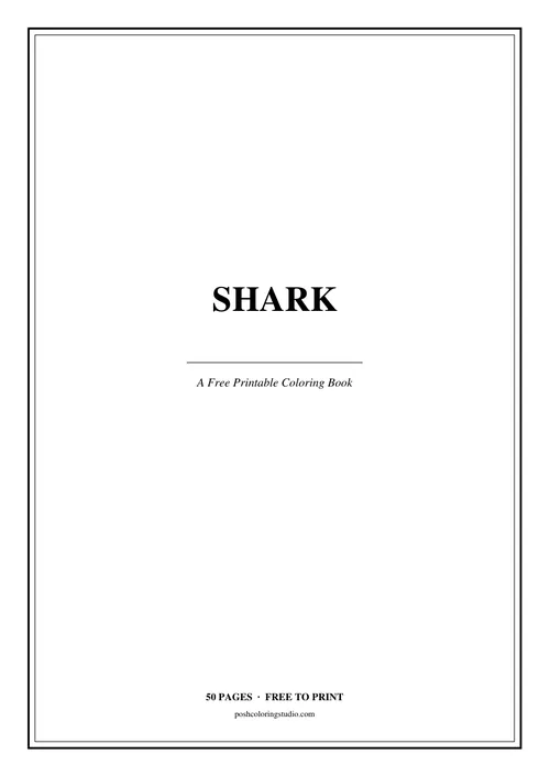 Cover of the free printable shark coloring book