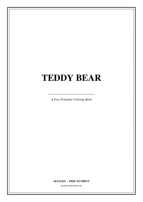 Cover of the free printable teddy bear coloring book