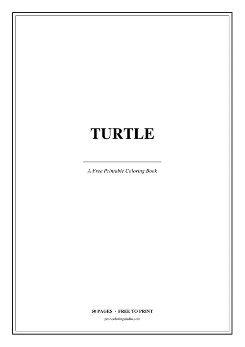 Cover of the free printable turtle coloring book