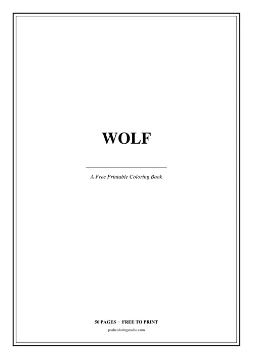 Cover of the free printable wolf coloring book