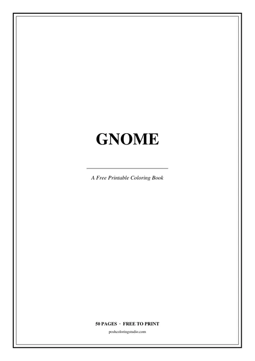 Cover of the free printable gnome coloring book