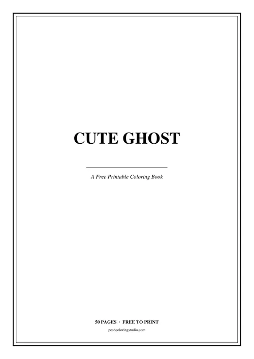 Cover of the free printable cute ghost coloring book