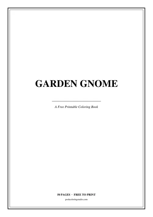 Cover of the free printable garden gnome coloring book