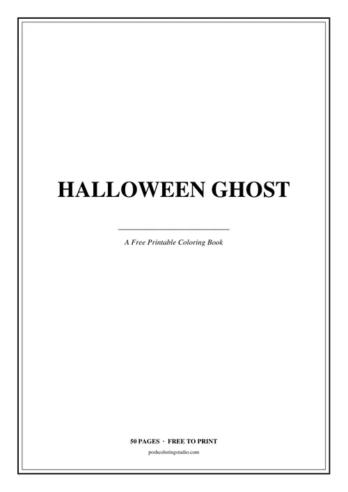 Cover of the free printable halloween ghost coloring book