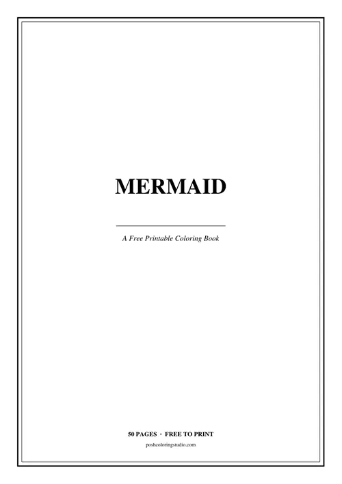 Cover of the free printable mermaid coloring book