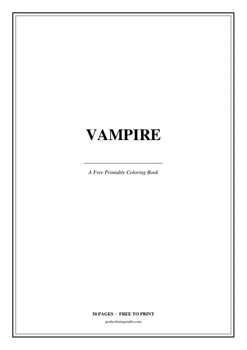 Cover of the free printable vampire coloring book