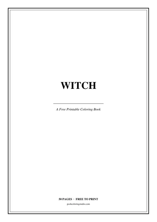 Cover of the free printable witch coloring book
