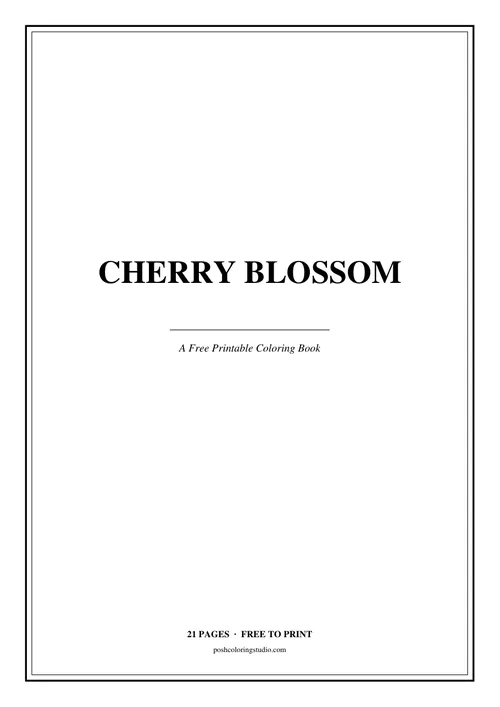 Cover of the free printable cherry blossom coloring book