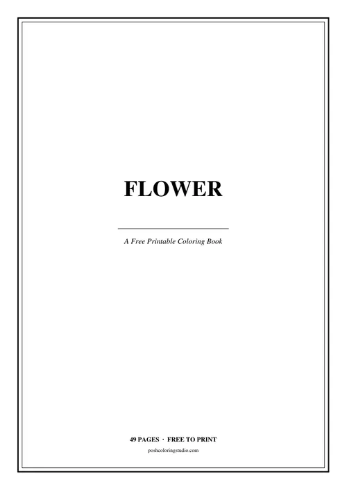 Cover of the free printable flower coloring book