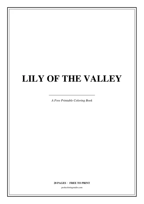 Cover of the free printable lily of the valley coloring book