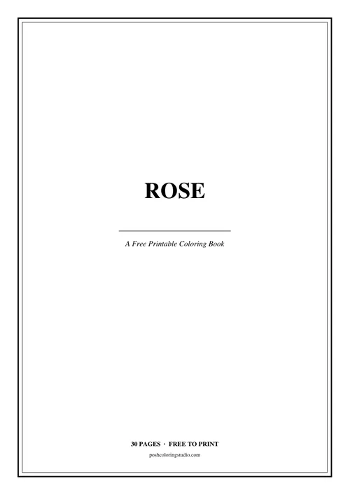 Cover of the free printable rose coloring book