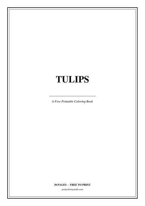 Cover of the free printable tulips coloring book
