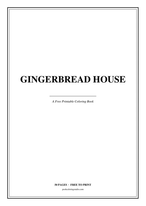 Cover of the free printable gingerbread house coloring book