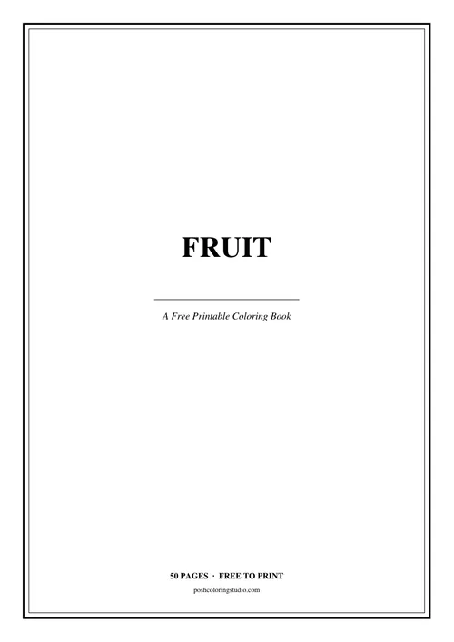 Cover of the free printable fruit coloring book