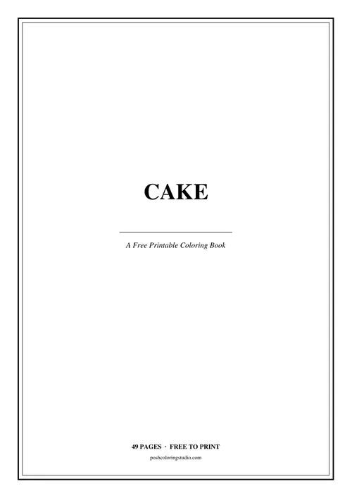 Cover of the free printable cake coloring book