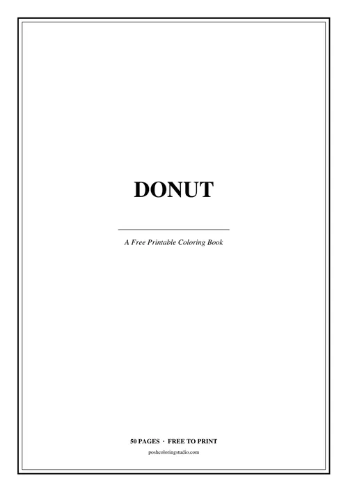 Cover of the free printable donut coloring book