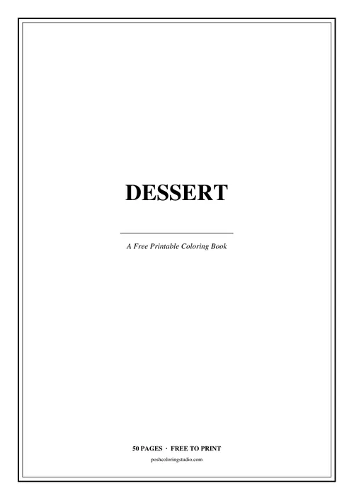 Cover of the free printable dessert coloring book