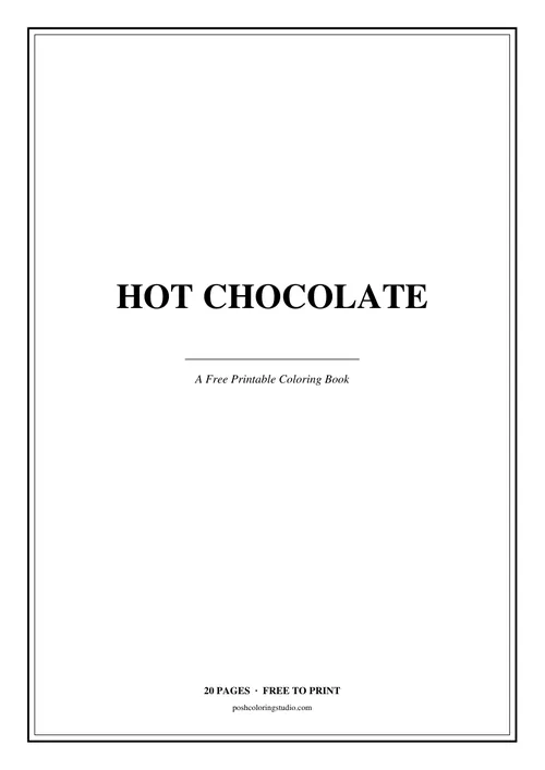 Cover of the free printable hot chocolate coloring book