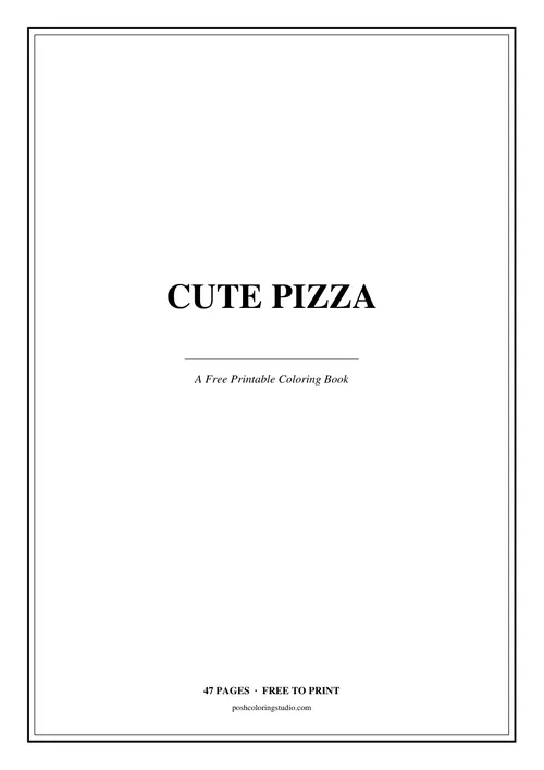 Cover of the free printable cute pizza coloring book
