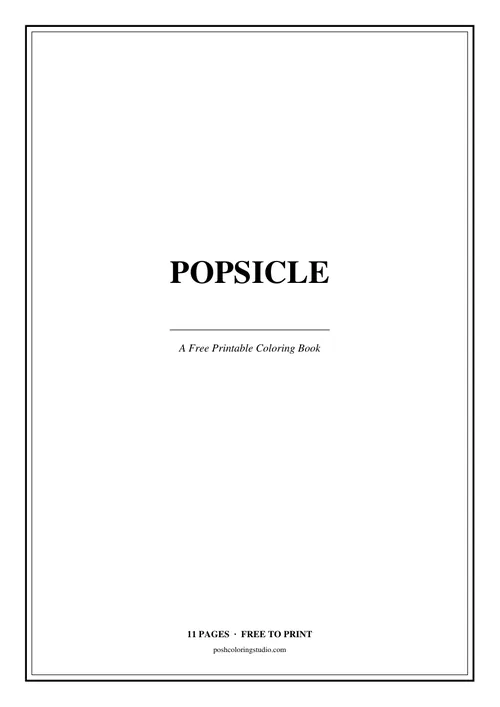 Cover of the free printable popsicle coloring book