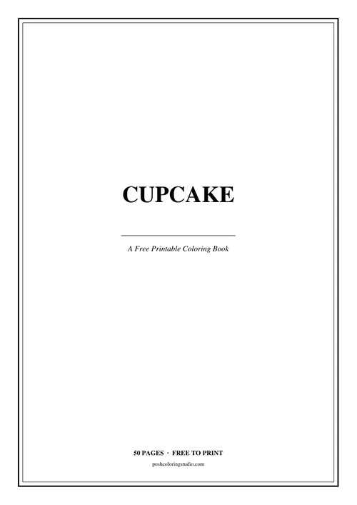 Cover of the free printable cupcake coloring book
