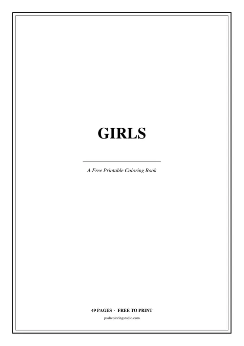 Cover of the free printable girls coloring book