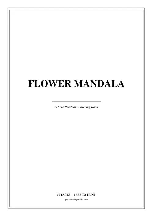Cover of the free printable flower mandala coloring book