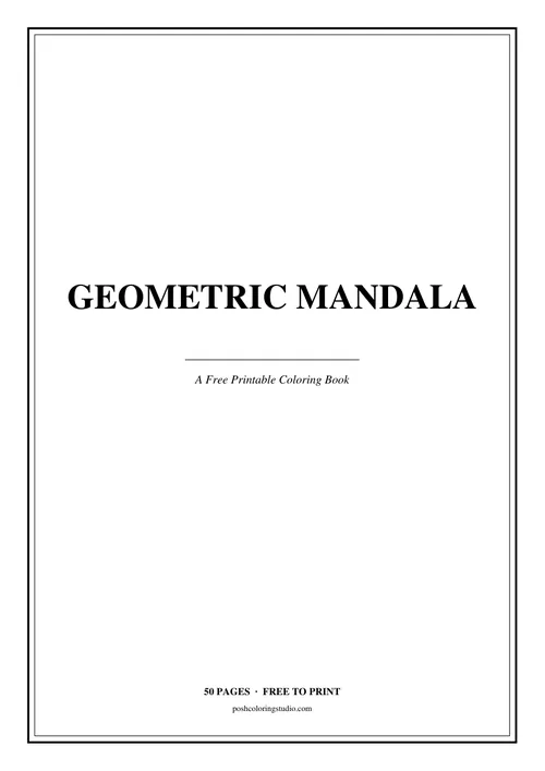 Cover of the free printable geometric mandala coloring book