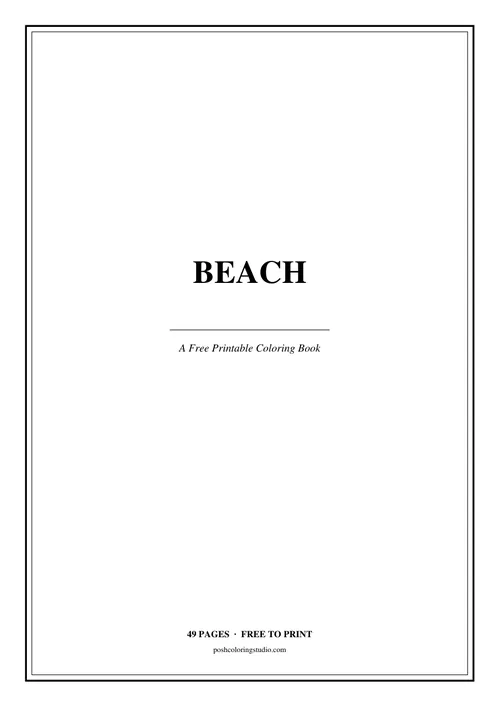 Cover of the free printable beach coloring book