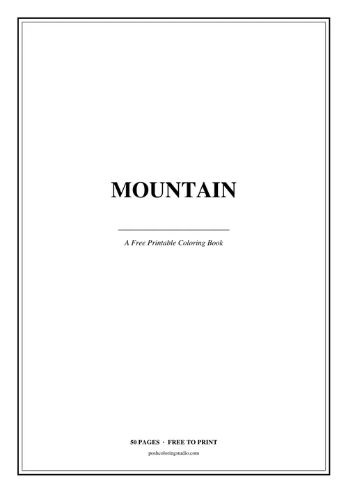 Cover of the free printable mountain coloring book
