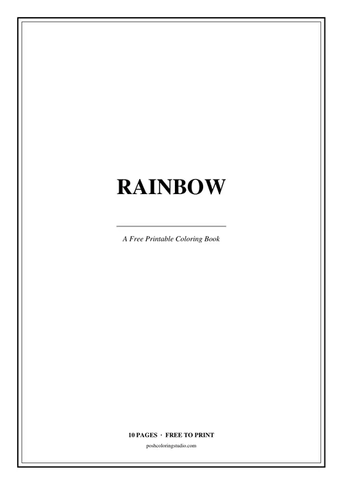 Cover of the free printable rainbow coloring book