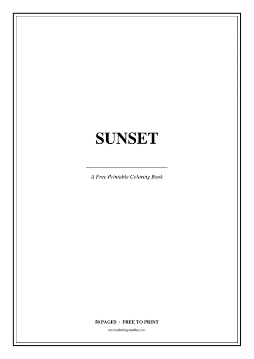 Cover of the free printable sunset coloring book