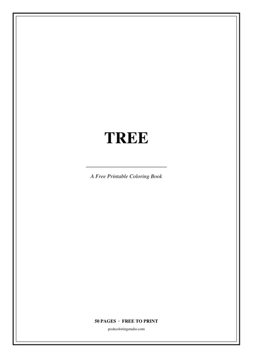 Cover of the free printable tree coloring book