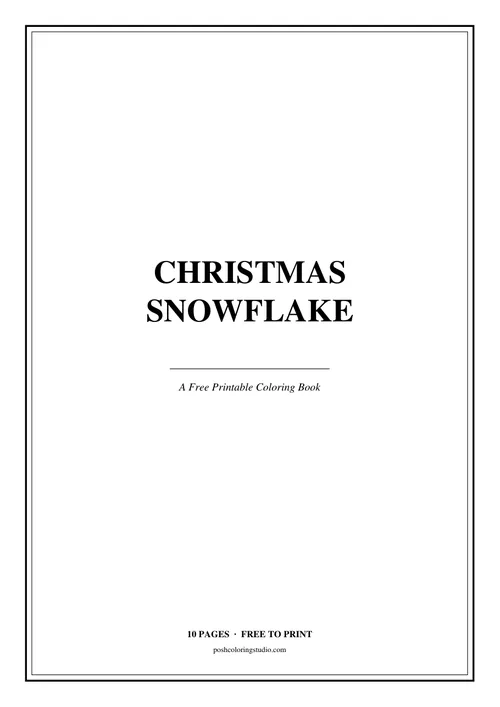 Cover of the free printable christmas snowflake coloring book