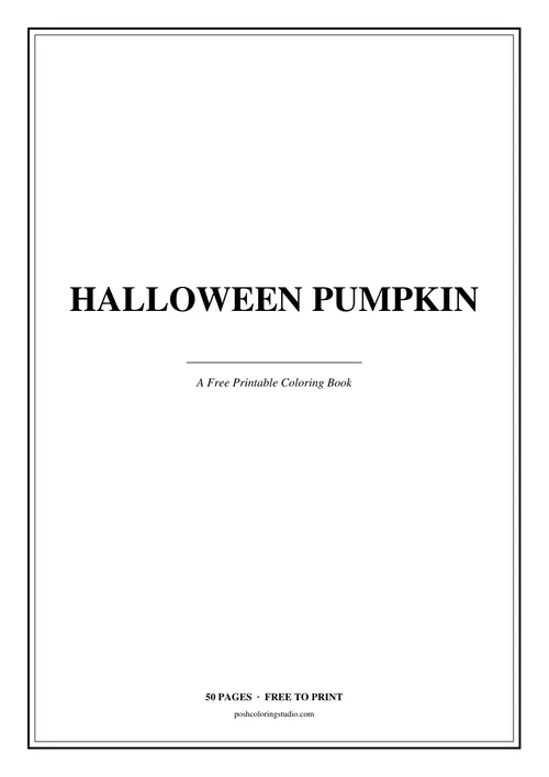Cover of the free printable halloween pumpkin coloring book