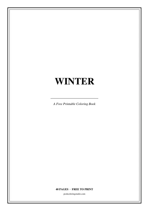 Cover of the free printable winter coloring book