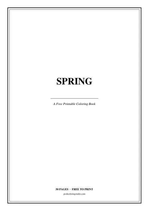 Cover of the free printable spring coloring book