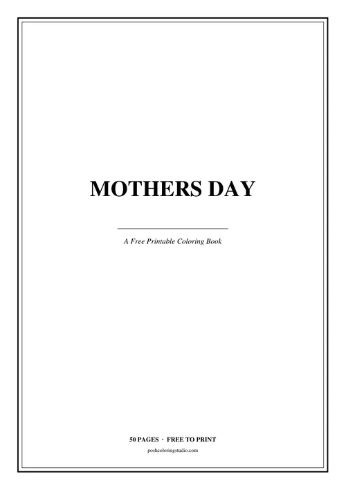 Cover of the free printable mothers day coloring book