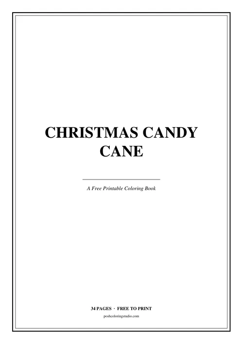 Cover of the free printable christmas candy cane coloring book