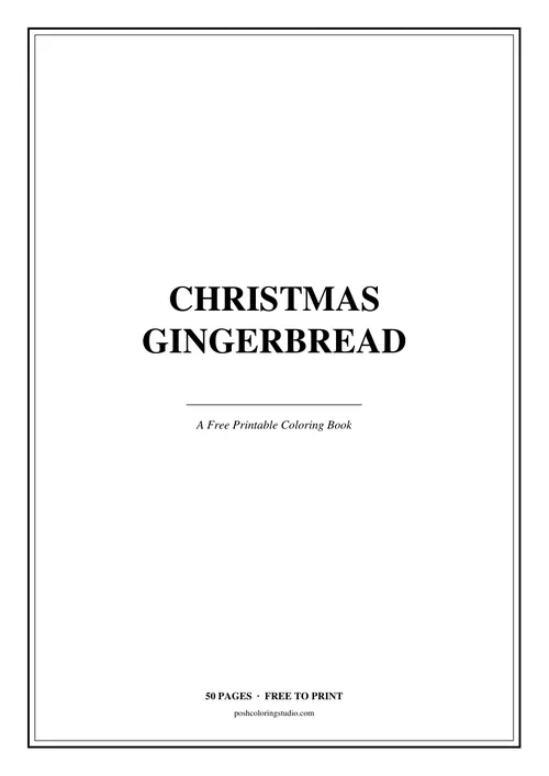 Cover of the free printable christmas gingerbread coloring book