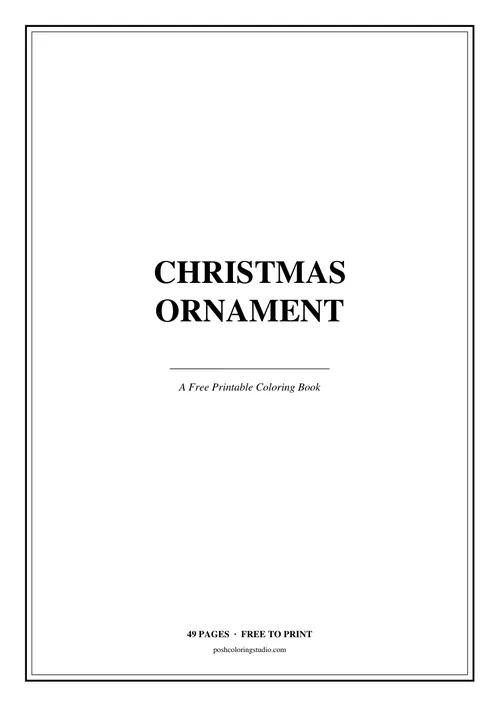 Cover of the free printable christmas ornament coloring book