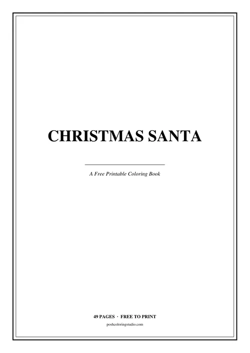 Cover of the free printable christmas santa coloring book